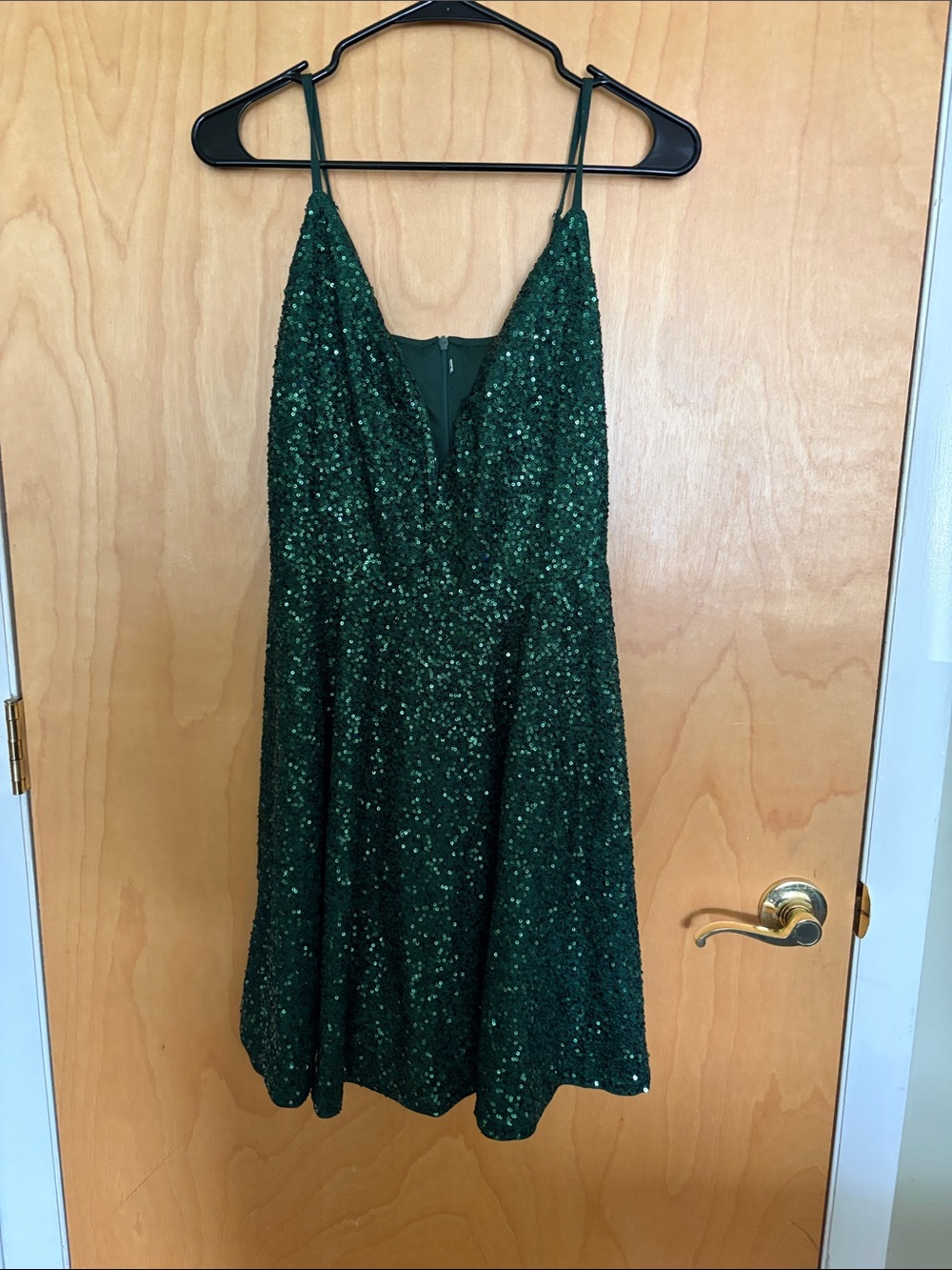 SHEIN Emerald Green Sequin Mini Dress